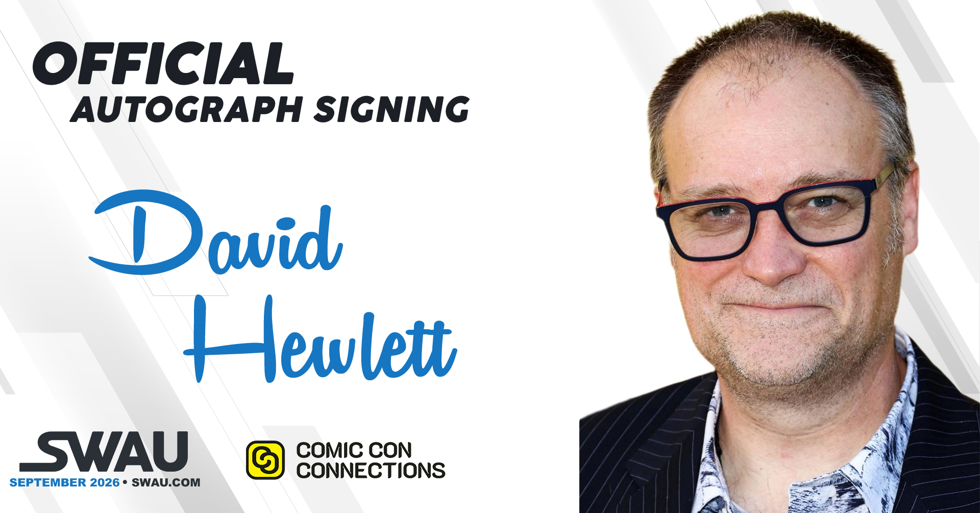 David Hewlett Autograph Signing Comic Con Connections 2026 - SWAU