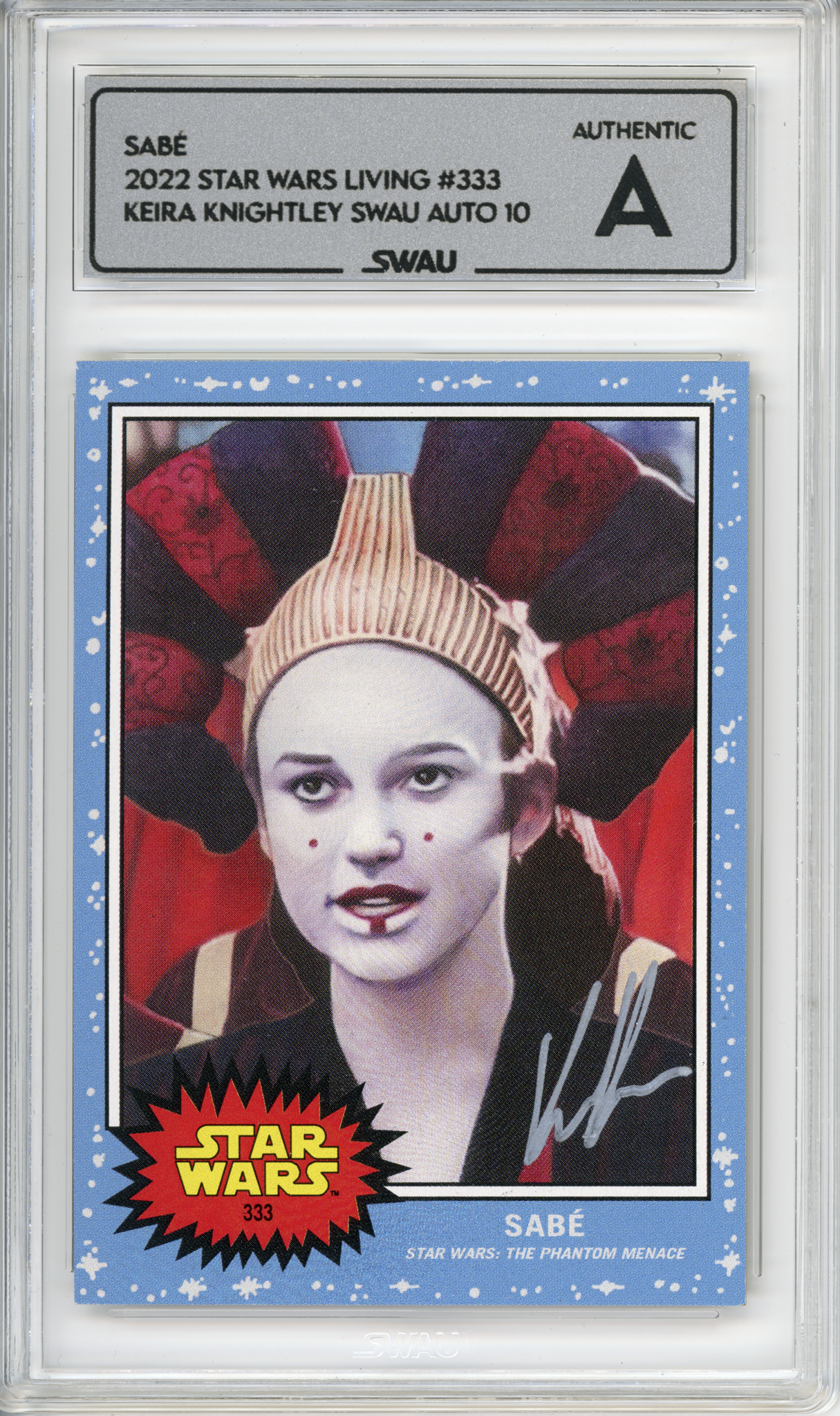 Keira Knightley Signed Trading Card - SWAU Authenticated & Encapsulated - SWAU
