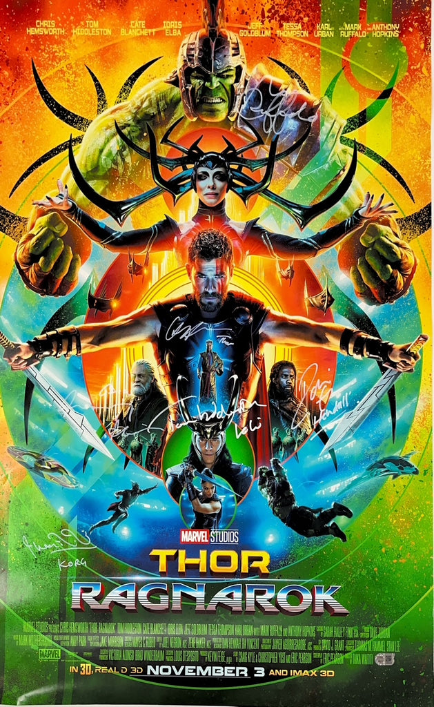 Thor Ragnarok Multi-Signed Cast Poster - SWAU Authenticated