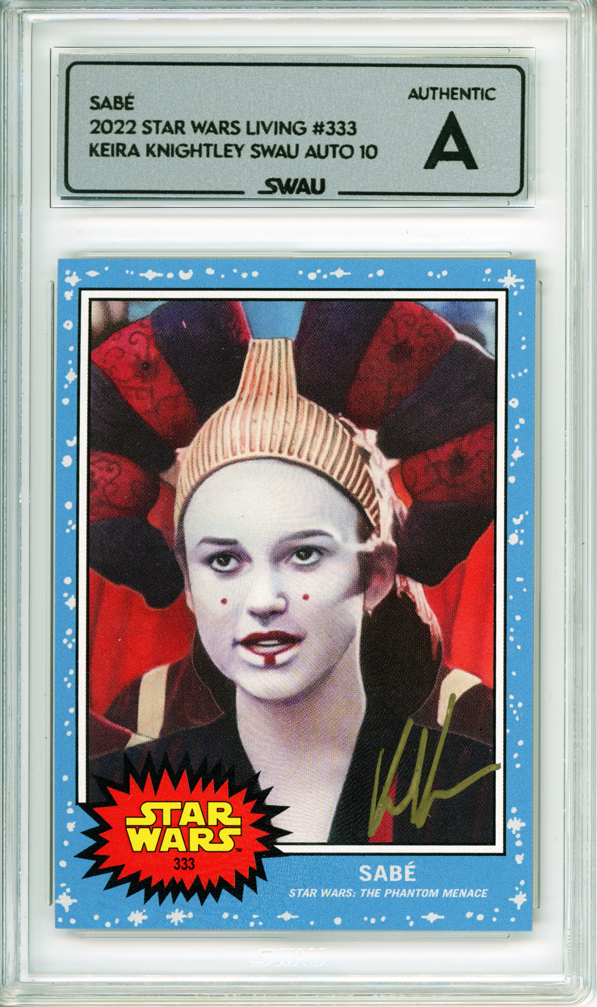 Keira Knightley Signed Trading Card - SWAU Authenticated & Encapsulated - SWAU