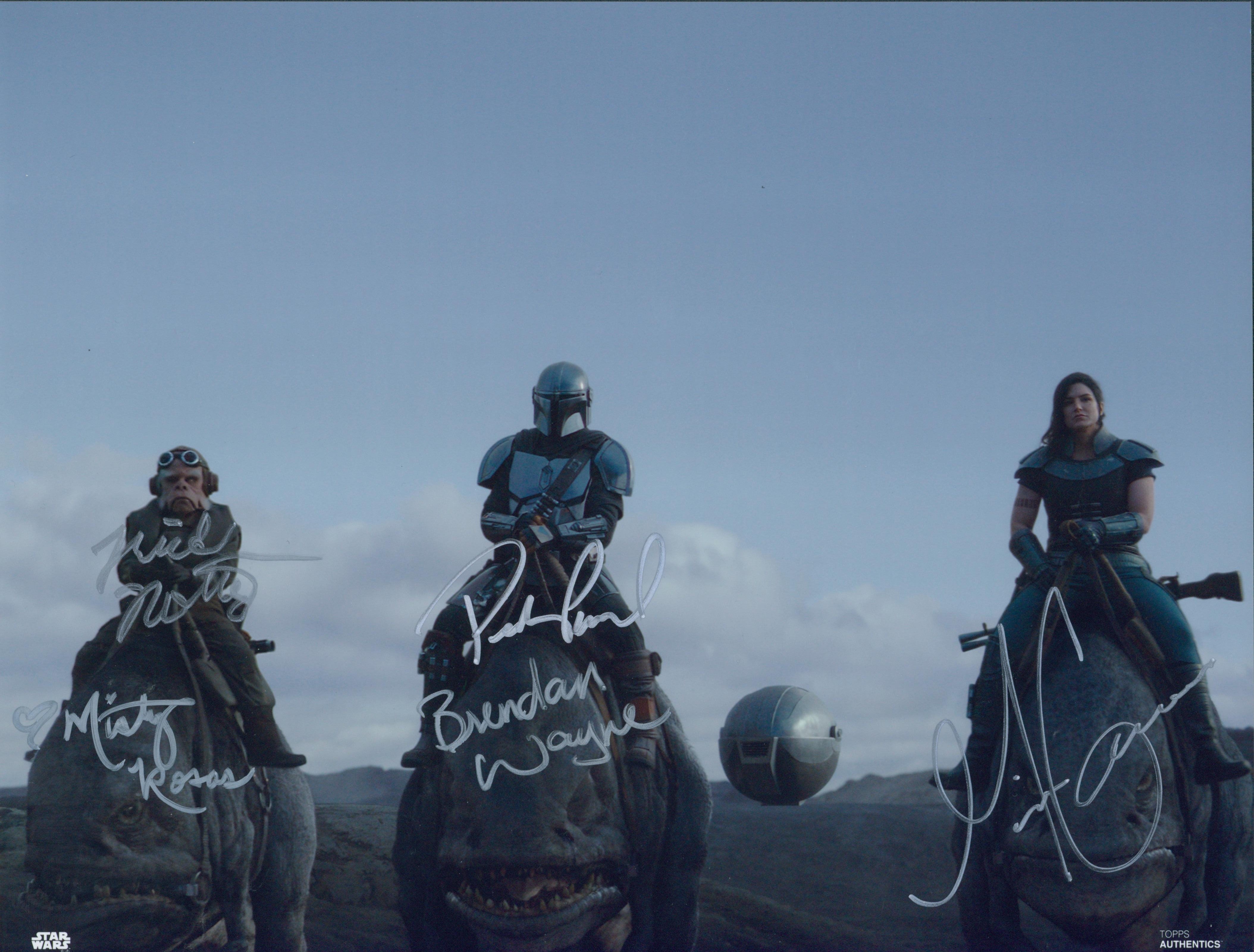 Pedro Pascal, Brendan Wayne, Gina Carano, Misty Rosas, & Nick Nolte Signed 11x14 Photo - SWAU Authenticated - SWAU