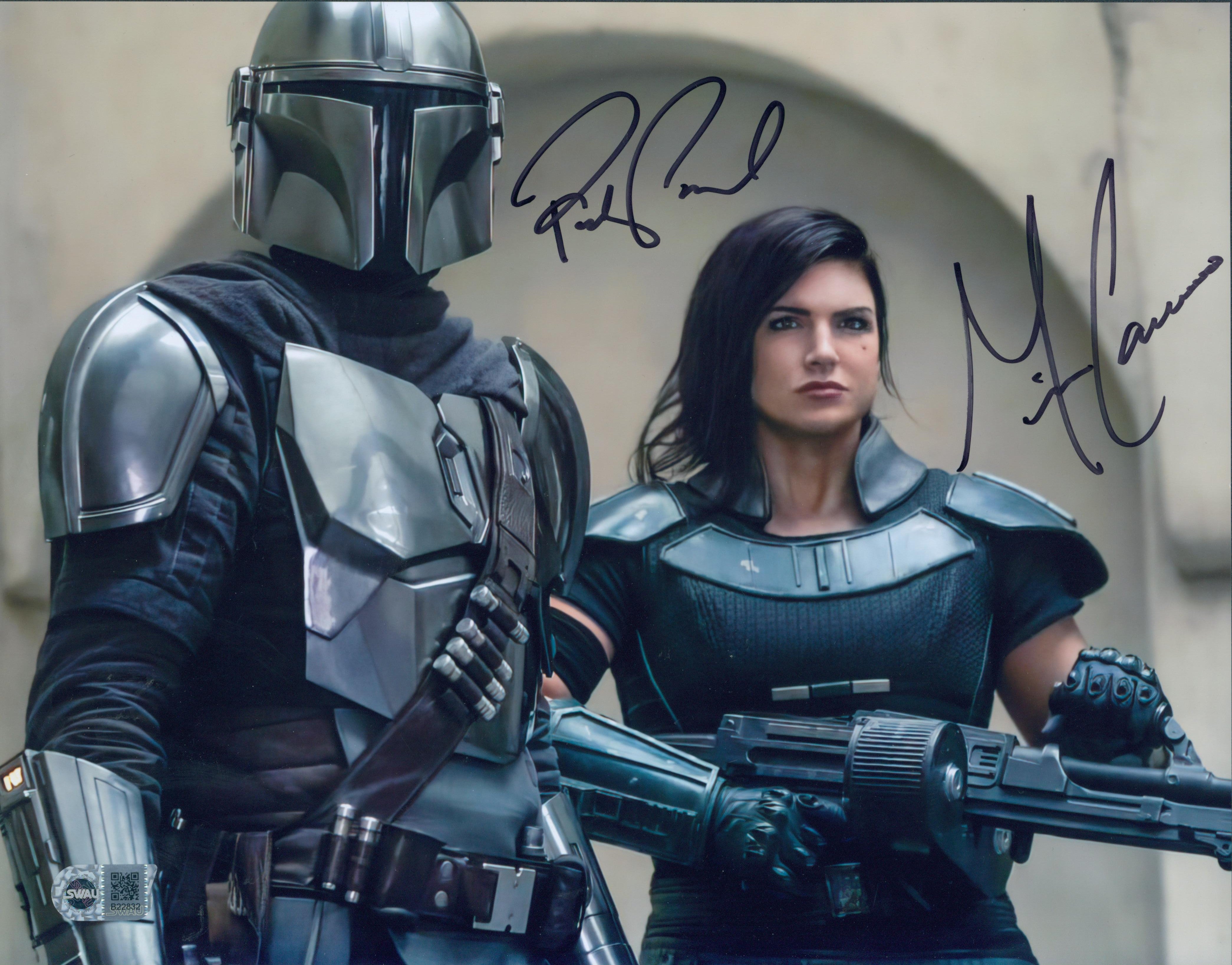Pedro Pascal & Gina Carano Signed 11x14 Photo - SWAU Authenticated - SWAU